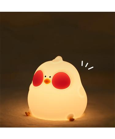 URAQT Cooku Chick Night Light for Kids Portable 7 Colour Changing Baby Night Lights Remote+AUTO Timer Kids Night Light Silicone Dimmable Sleep Bedside Lamp for Baby Children Teenagers Room Decor B-cooku Chick Lamp