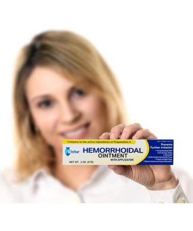 Globe Hemorrhoidal Ointment w/Applicator (2 oz) x 2 - Fast Relief from Burning, Itching and Discomfort - Buy Online on GoSupps.com