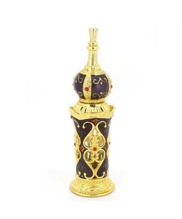 DFJOENVLDKHFE Vintage Patterned Glass Refillable Perfume Bottle Wedding Ladies Gifts (Size : Gold+Purple Color : 12ml) Gold+Purple 12ml