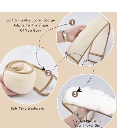 Lumos Living Large Natural Loofah Exfoliating Back Scrubber - 1 Pack Beige - Buy Online on GoSupps.com
