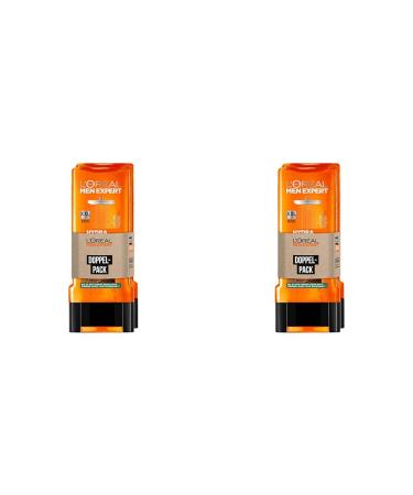 L'Or al Paris Men Expert shower gel for men for cleaning body hair and face with taurine and mint hydra energy 2 x 400 ml (pack with 2) Hydra Energy 400 ml (4 Pack)