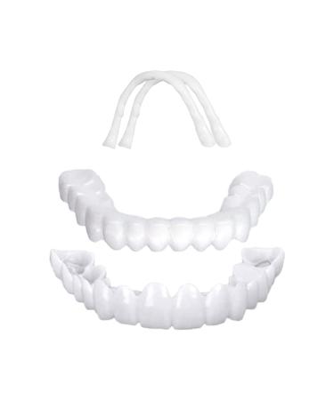 2 PCS Denture Teeth Temporary Fake Teeth Snap On Veneers, Snap in Teeth for Men and Women, Cover The Imperfect Teeth, No Pain No Shot No Drilling, Fix Confident Smile-B