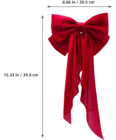 FOMIYES Hair Bows for Women Girls Bow Hair Clips Long Tail Ribbon Hair Clips Satin Silk Large Big French Barrettes Ponytail Holder Red - Buy Online on GoSupps.com