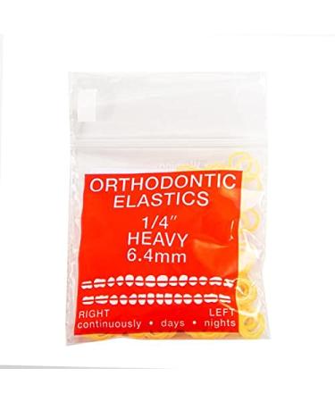 Orthodontic Elastics 1/4 Inch Heavy Intraoral Elastic Bands Latex Dental Rubber Bands Made in USA