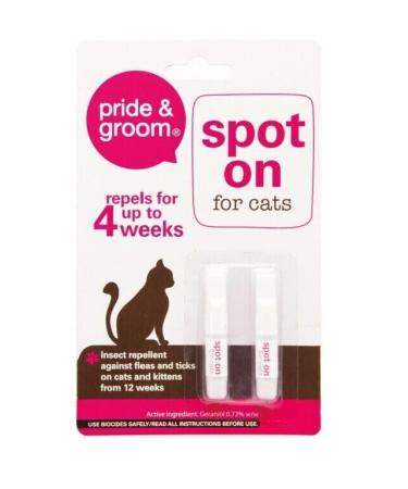 Pride & Groom Spot On for Cats Flea & Tick Repellent 2 tubes in a Pack