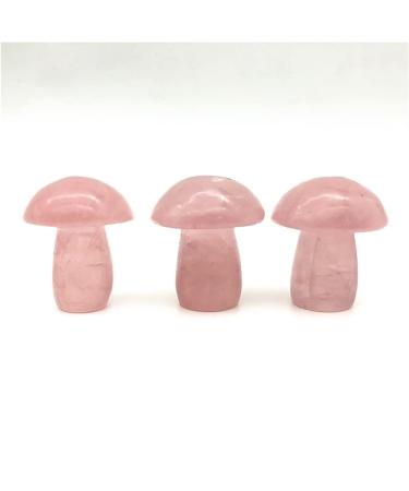 1 Pack Natural Large Pink Rose Quartz Crystal Mushroom Polished Stones Suitable for Home HOMEZHOU