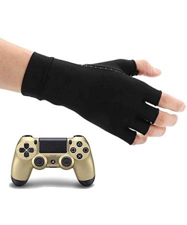 XJXJ Gaming Gloves Silicone Grip Anti-Slip Anti-Sweat Stoma Breathable Design Perfect Comfortable Fitting,Anti Arthritis Fingerless Copper Compression Therapy Gloves (M) dr arthritis gloves Small