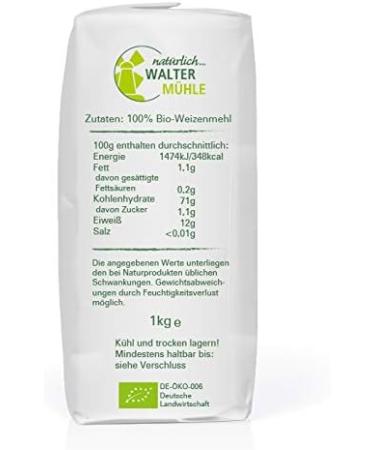 Eduard Walter KG Organic wheat flour untreated Type 550 Walter mill 1kg 10 pieces premium baking quality of course pure - Buy Online on GoSupps.com