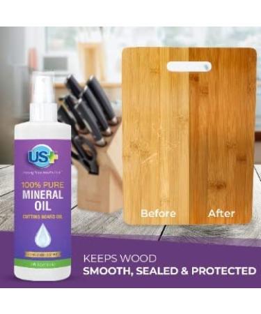 4oz US+ 100% Pure Mineral Oil Spray - Food-Grade for Cutting Boards, Butcher Blocks, Countertops & More - Buy Online on GoSupps.com