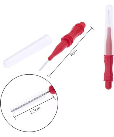DBOO Interdental Brush Red 0.7mm - 10pcs Dental Floss Tips for Oral Hygiene & Teeth Cleaning - Buy Online on GoSupps.com