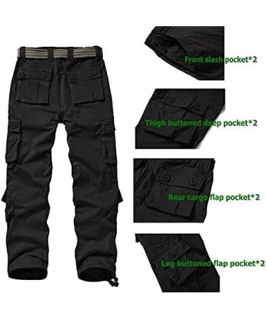 Women's Cotton Cargo Work Pants - 8 Pocket Military Army Combat Style | Black - Buy Online on GoSupps.com