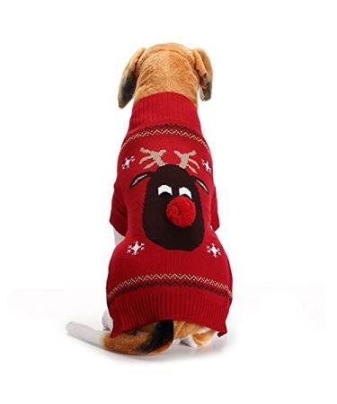 Abrrlo dog costumes dog clothes cotton sweaters celebrate Christmas tag winter coat knitting sweater pet dog sweater pet costume costume fashion holiday party gift (m kitzd) m Kitzd