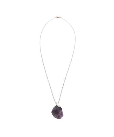 FOMIYES 1pc Rose Quartz Pendant Necklace A Necklace Birthstone Necklaces Crystal Peach Blossom Necklace Gem Purple 3.5X2CM