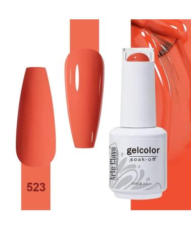 ArteClavo Soak Off UV LED Gel Nail Polish Hybrid Varnish 99Colors Nail Art Charm Manicure Semi-Permanent Base Top Coat Nails Gel - (Color: 523)