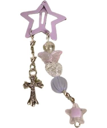 xbiez Y2K Beads Pendant Star Shape Hair Clip Summer Hair Clip for Woman Girls Taking Photo Bangs Hair Barrettes Anti-slip Pink - Buy Online on GoSupps.com