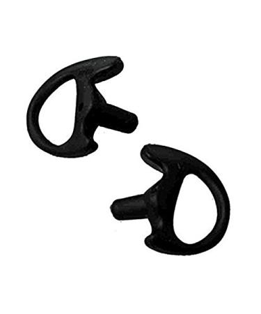 2 Right Medium Black Flexible SEMI Custom Ear Mold Insert Rubber Gel EARPIECE Police Patrol Duty Gear