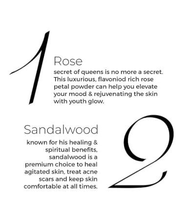 Rose Face Wash | Anti-Aging Sandalwood & Coconut Formula | Hydrating Natural Powder 30g - Buy Online on GoSupps.com