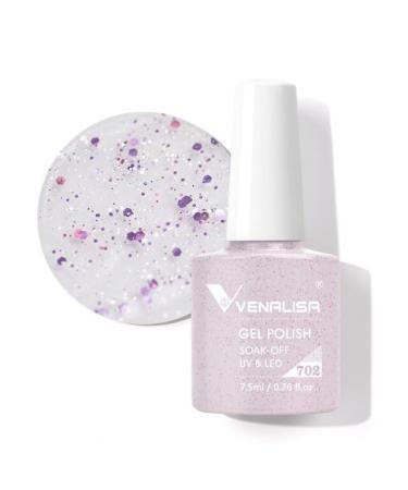Gel Nail Polish 7.5ml Upgraded High Pigmentation Funny Bunny Glitter Gel Lacquer Nail Art Manicure Nail Gel Polish - (Color: 702)