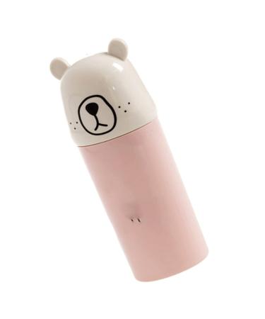 Digjobk toothbrush mug drinking cup plastic travel accessories bathroom accessories toothpaste storage cups toothbrush holder cartoon water bottle (color: pink) 19*7 rose