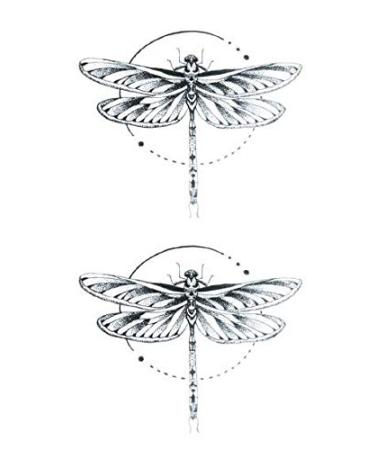 Dragonfly Temporary Tattoo Sticker Set of 12 - Watercolor Waterproof Body Art for Women, Girls, Kids - Party Favor - 10.5X6cm (SF160) - Buy Online on GoSupps.com