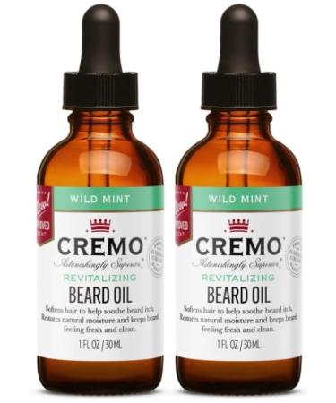 Cremo Beard Oil Revitalizing Wild Mint | Natural Moisture & Soften Beard | Pack of 2 (1 fl oz each - Buy Online on GoSupps.com