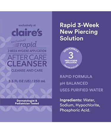 Claires 3 Week Rapid Piercing Aftercare Spray - Hypochlorous Solution for Nose and Ear Piercings - Piercing Bump Cleaner - 3.4 fl oz - Buy Online on GoSupps.com
