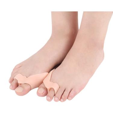 DEAVER Gel Toe Separate Silicone Spacer Bunion Corrector Big Straightener for Men & Women Silicone Foot Fingers Separator Bunion Adjuster Feet Pads B 4 Pairs