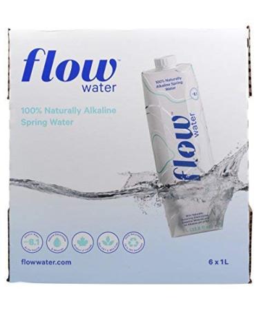 Flow Alkaline Spring Water, 100% Naturally Alkaline, 6 pack of 1L (33.8 Fl Oz)