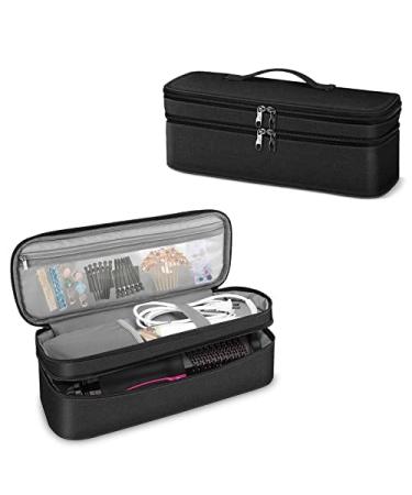 SITHON Double-Layer Travel Carrying Case for Revlon One-Step Hair Dryer/Volumizer/Styler, Water Resistant Storage Organizer Bag Compatible with Shark FlexStyle Attachment (Bag Only) (Black)