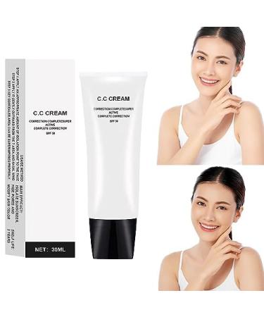 WMZWY Skin Tone Adjusting CC Cream SPF 50 Colour Correcting Self Adjusting for Mature Skin Cosmetics Pre-makeup Primer Moisturizing Concealer Brightening Skin Tone (Ivory white)
