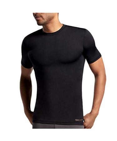 Tommie Copper Mens Core Compression Short Sleeve Crew Neck Shirt | UPF 50, Breathable Base Layer for Sports, Gym & Support X-Large Black