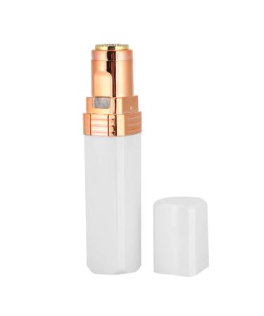 Electric mini-hair remover for women compact lipstick form-fast hair removal with LED light portable and safe for body use (pearl white)