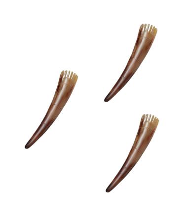 Tovinanna 3st Kamm scha horn tooth wedge facial scalp massage hair buffelo gua Sha facial stone Hair scratches massage clamps for women jade muscle ladies brush pocket 21*3cmx3pcs as shown x 3 pieces