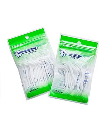 VNDEFUL 100Pcs(5 Packets ) White Dental Floss Picks Toothpicks Stick Oral Care