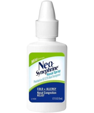 Neo-Synephrine Nasal Spray MILD Formula 0.5oz (Pack of 3) - Fast Nasal Decongestant - Buy Online on GoSupps.com