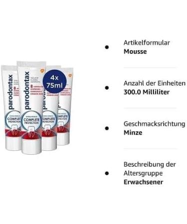 Parodontax Complete Protection Mousse Toothpaste - Mint Extra Fresh - Reduces Gum Bleeding - 4 x 75ml - International Shipping Available - Buy Online on GoSupps.com
