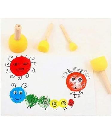 HONJIE Round Stencil Sponge Foam Brush Set - 20 Pcs | Wooden Handle for Furniture Art Crafts Painting | 5 Sizes Included - Buy Online on GoSupps.com