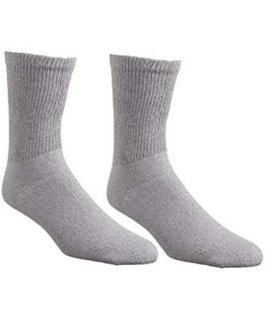 Diabetic Crew Socks - Breathable Cotton, Loose Fitting Comfortable Design - Improve Foot Circulation & Relieve Painful Swollen Feet - Gray (12 Pair) 9-11 - Buy Online on GoSupps.com