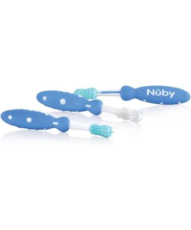 Nuby ID754 3 Piece Toothbrush Set - Soft Bristles Fun Colors for Kids | International Shipping Available - Buy Online on GoSupps.com