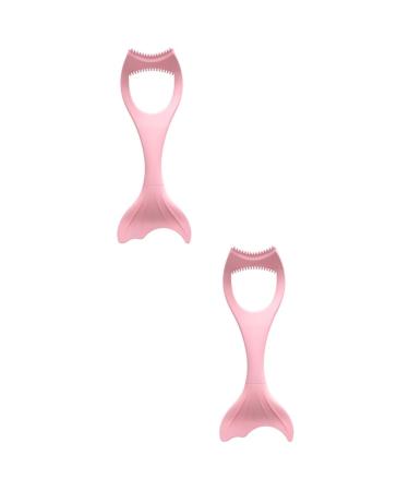 Housoutil 2pcs Brush Bowl Stencils Makeup Gel Compact Tail Wing Eyeliner Tips and Wear-resistant Upper Winged 15X5.7CMx2pcs Pinkx2pcs