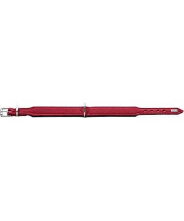 HUNTER BASIC Dog Collar - Coated Split Leather Weather-Resistant & Robust | Red 42 (SM) - International Shipping Available - Buy Online on GoSupps.com