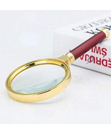 XENITE Glass with Light High-Grade Beautiful Glass Imitation Mahogany Handle Gold-Plated 2X 4X 25x Lightweight Handheld Glass OfficeProducts Magnifier - Buy Online on GoSupps.com