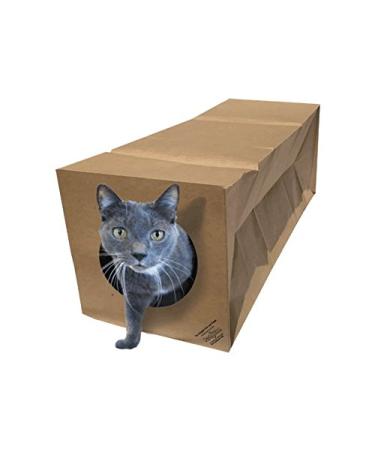 Dezi & Roo Hide and Sneak Collapsible Paper Tunnel - Made in USA - Designed by a Feline Vet - Interactive Cat Toy - Cat Enrichment Toy - Hideaway