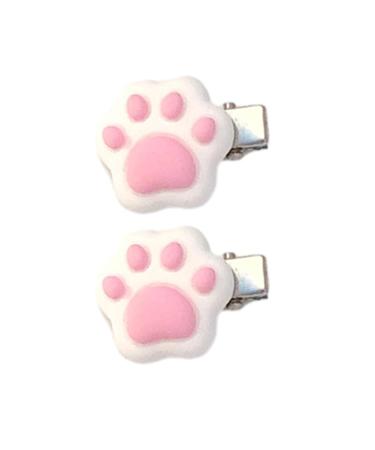 xbiez Chic Hair Clip Mini Cat Paw Shape Hairpin for Ponytail Bangs Dopamine Look Style Hairpins for Teenagers Children 1 pair
