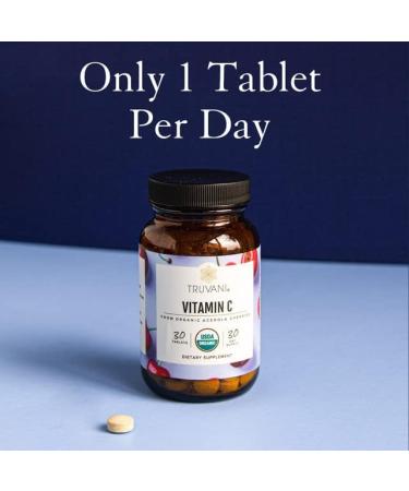 Truvani USDA Organic Vitamin C Supplement with Acerola Cherries - Immune System Support | High Absorption Antioxidant | 30 Servings - Buy Online on GoSupps.com