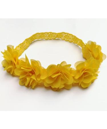 Fmeida Baby Girls Flower Headbands Set | Stretchy Soft Infant Hair Accessories for 4-24 Months | Floral Birthday Headbands in White, Pink, Yellow - Buy Online on GoSupps.com