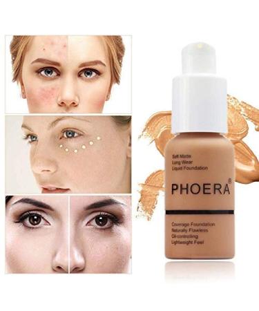 Phoera Soft Matte Full Coverage Liquid Foundation Makeup - 104 Buff Beige - Buy Online on GoSupps.com