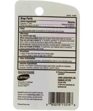 Carmex Original Lip Balm - 0.35 oz | Best External Analgesic for Chapped Lips | International Shipping Available - Buy Online on GoSupps.com