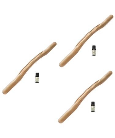 3 pieces roller stick for women muscle scooters for legs wood face massage device massage roller stick small wooden stick wheel roller log scraping stick rosewood