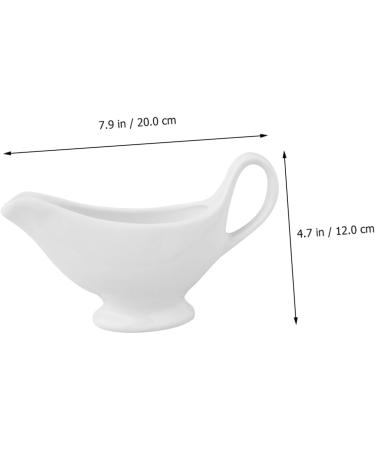 Zerodeko 1pc Sauce Hopper Porcelain Dipping Dish Milk Creamer Pitcher Syrup for Coffee Dining Gravy Boat Sauce Boat with Candle Kitchen Supplies Gravy Pitcher Jar Ceramics White Glass Salad White 20X6X12CM - Buy Online on GoSupps.com